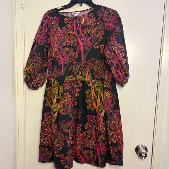 Mixed by Nasrin Dresses & Skirts - Mixed by Nasrin Boatneck Babydoll Tree Dress Women’s Size Medium 100% Cotton